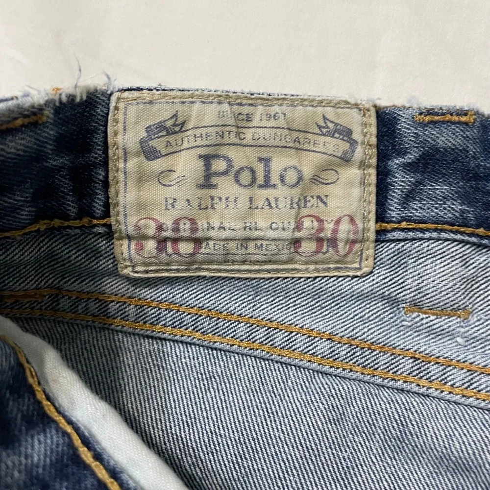 Polo Ralph Lauren Jeans Mens 38x30 Blue Authentic Dungarees Straight Leg Denim
